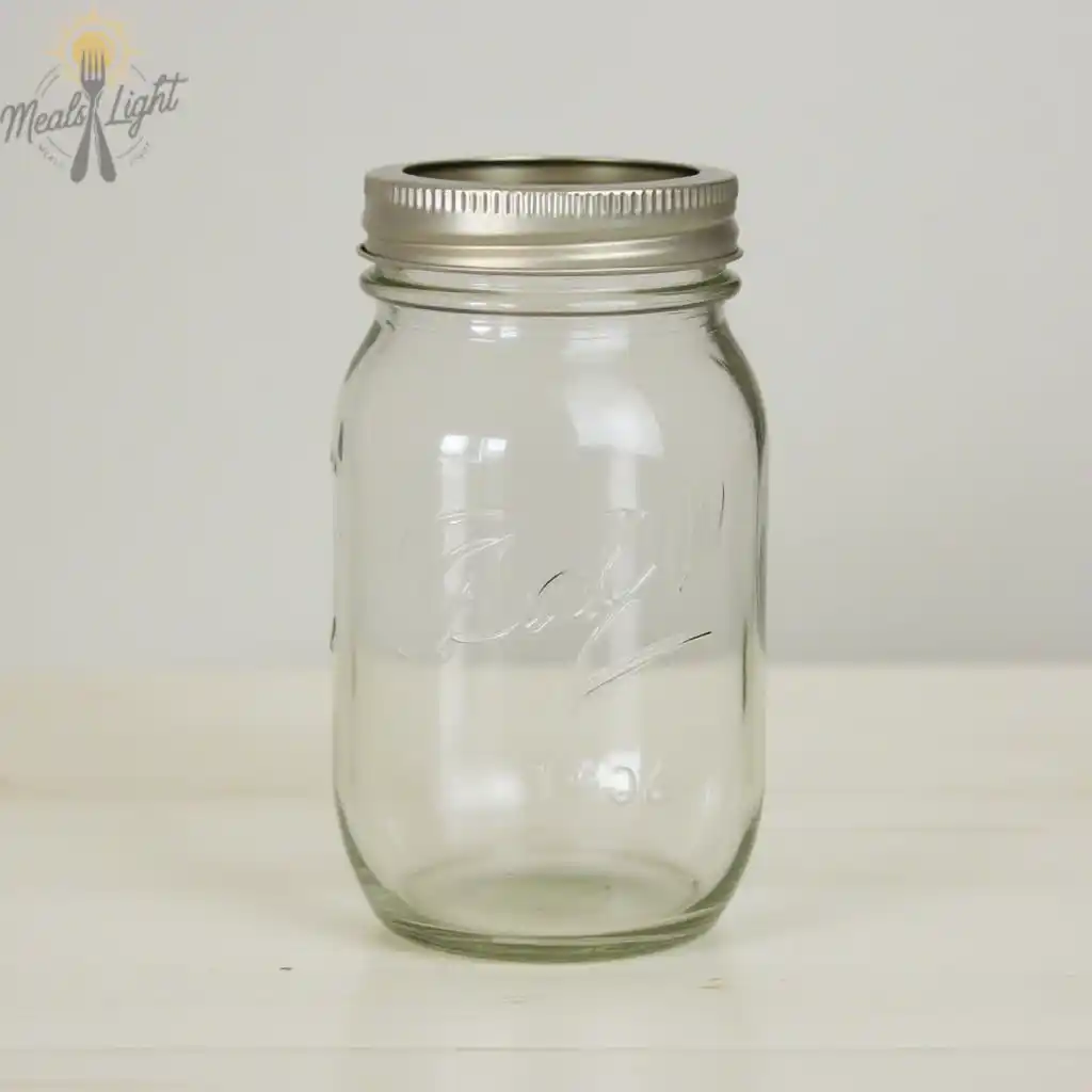 Three empty glass jars of varying sizes with clip-top lids, placed on a wooden surface.