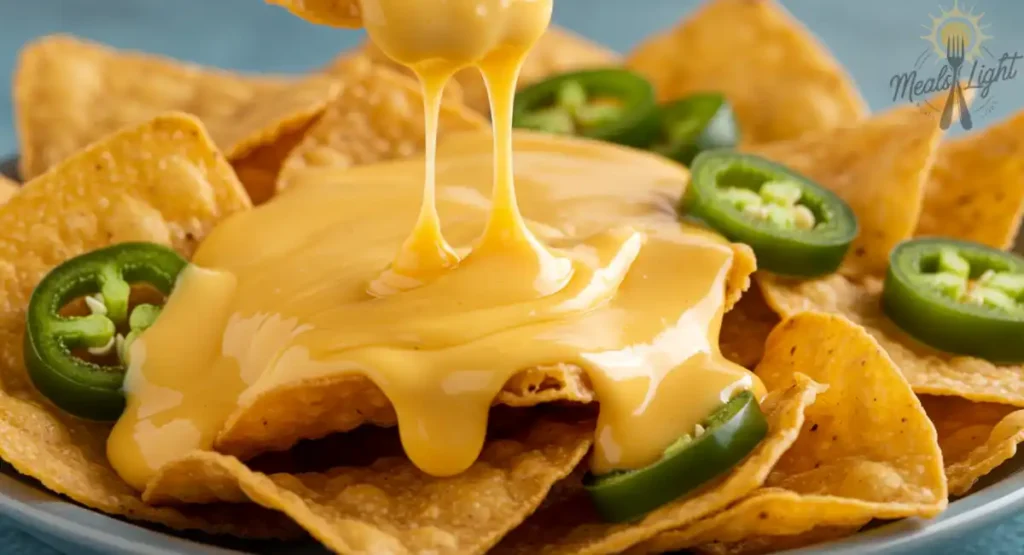 alapeño chips topped with queso and fresh jalapeños for a spicy, cheesy snack.